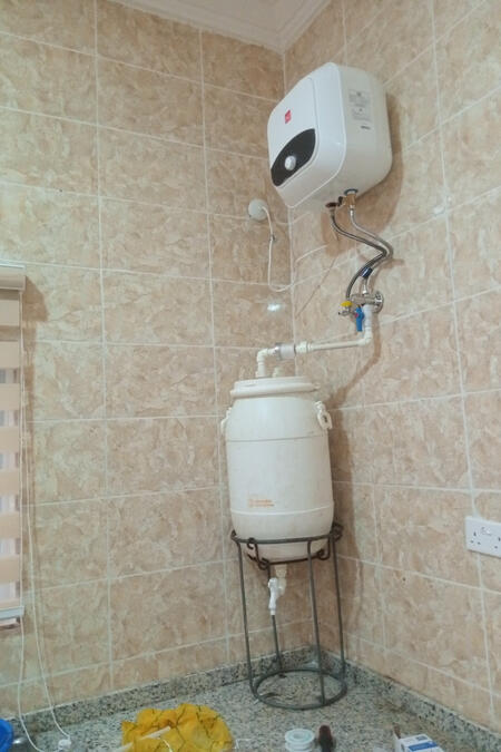Semi water filtration and treatment system properly fixed.